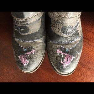 Hand painted Infinity Snake Boots